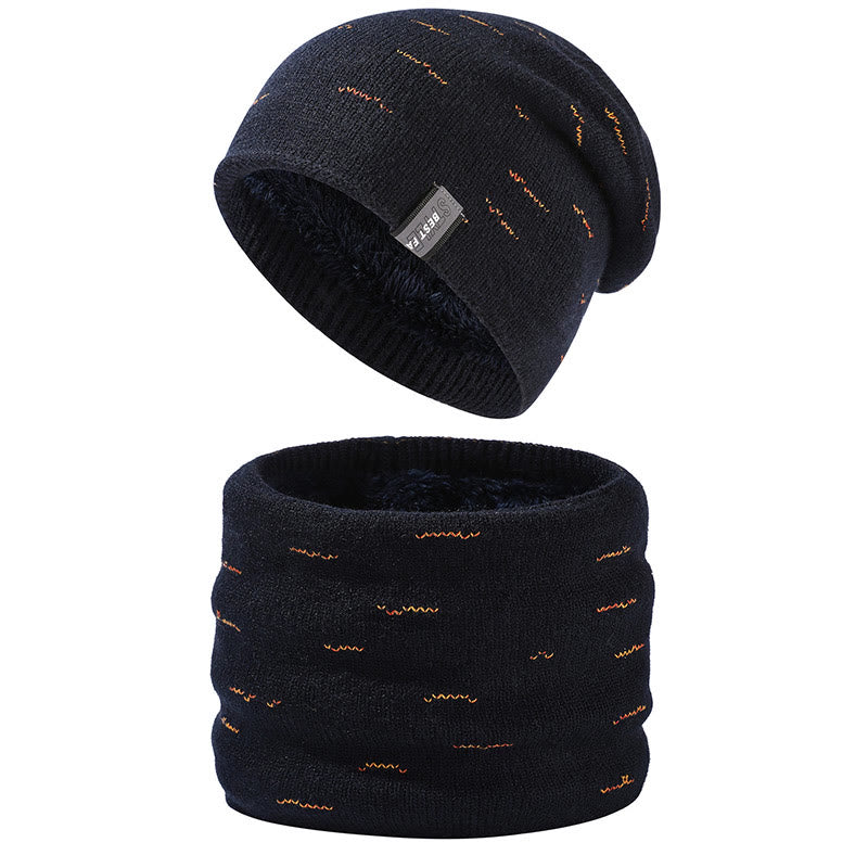 Modisches, warmes Beanie-Schal-Set, 2-in-1-Set - Marineblau - Einheitsgröße - image 11