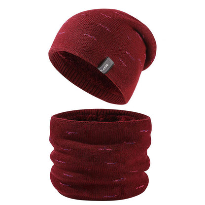 Modisches, warmes Beanie-Schal-Set, 2-in-1-Set - Wein - Einheitsgröße - image 12
