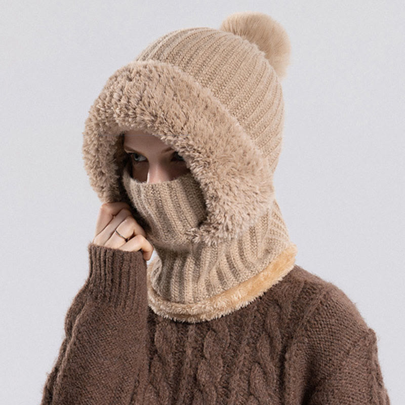 Weicher Winterschal mit Kapuze - Khaki - Einheitsgröße - image 9