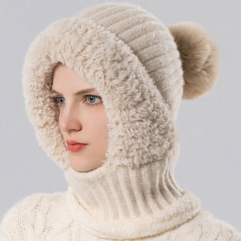Weicher Winterschal mit Kapuze - Beige - Einheitsgröße - image 6