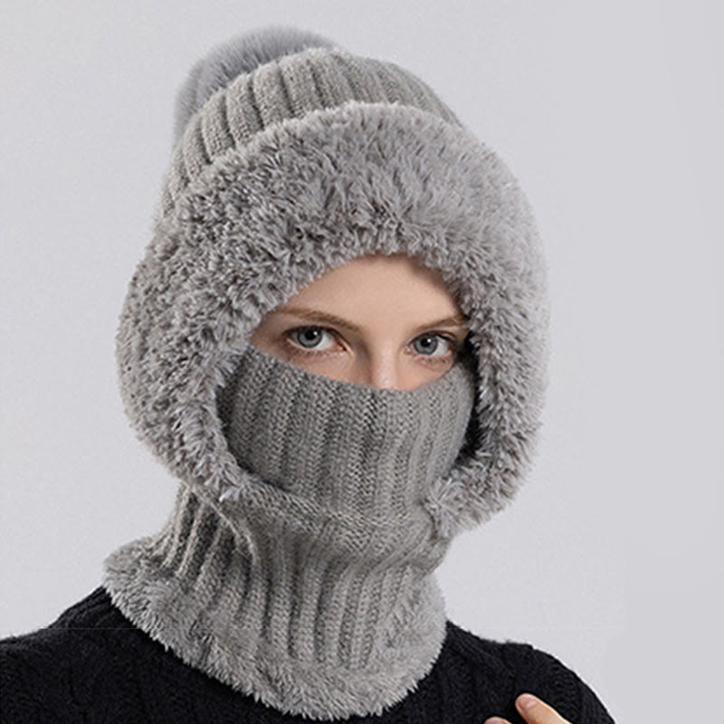 Weicher Winterschal mit Kapuze - Grau - Einheitsgröße - image 4