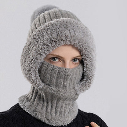 Weicher Winterschal mit Kapuze - Grau - Einheitsgröße - image 4