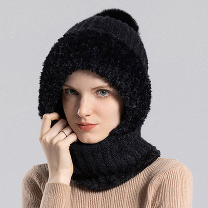 Weicher Winterschal mit Kapuze - Schwarz - Einheitsgröße - image 3