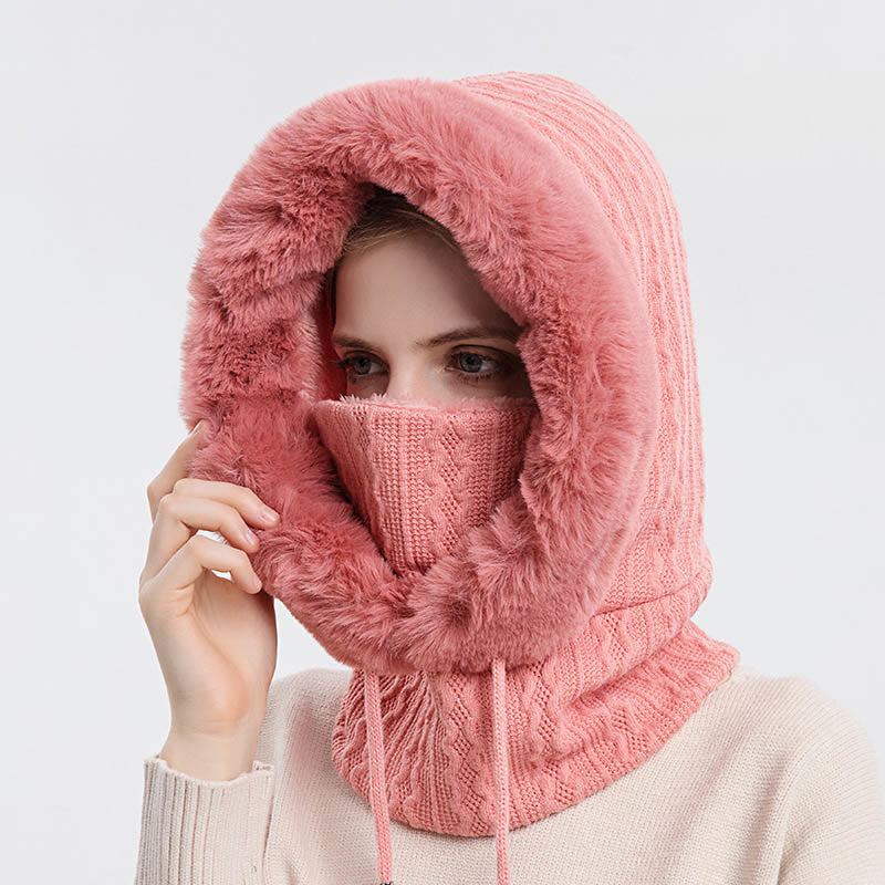 Einfarbiger Kälteschutz-Kapuzenschal - Rosa - Einheitsgröße - image 7