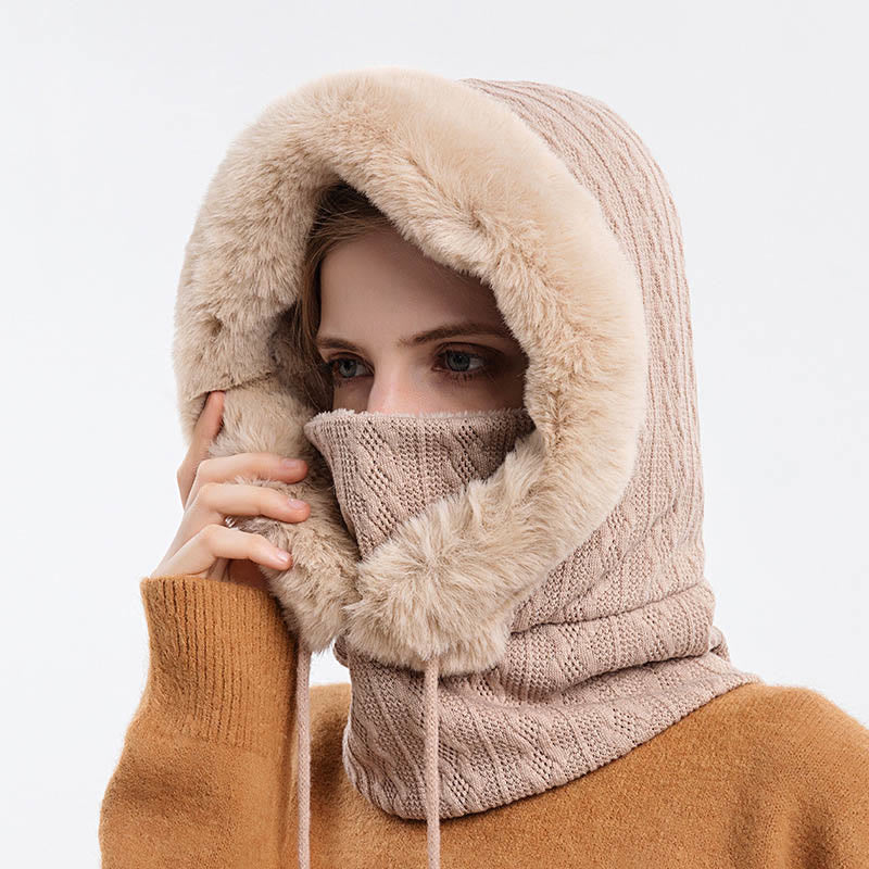 Einfarbiger Kälteschutz-Kapuzenschal - Beige - Einheitsgröße - image 11