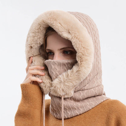 Einfarbiger Kälteschutz-Kapuzenschal - Beige - Einheitsgröße - image 11