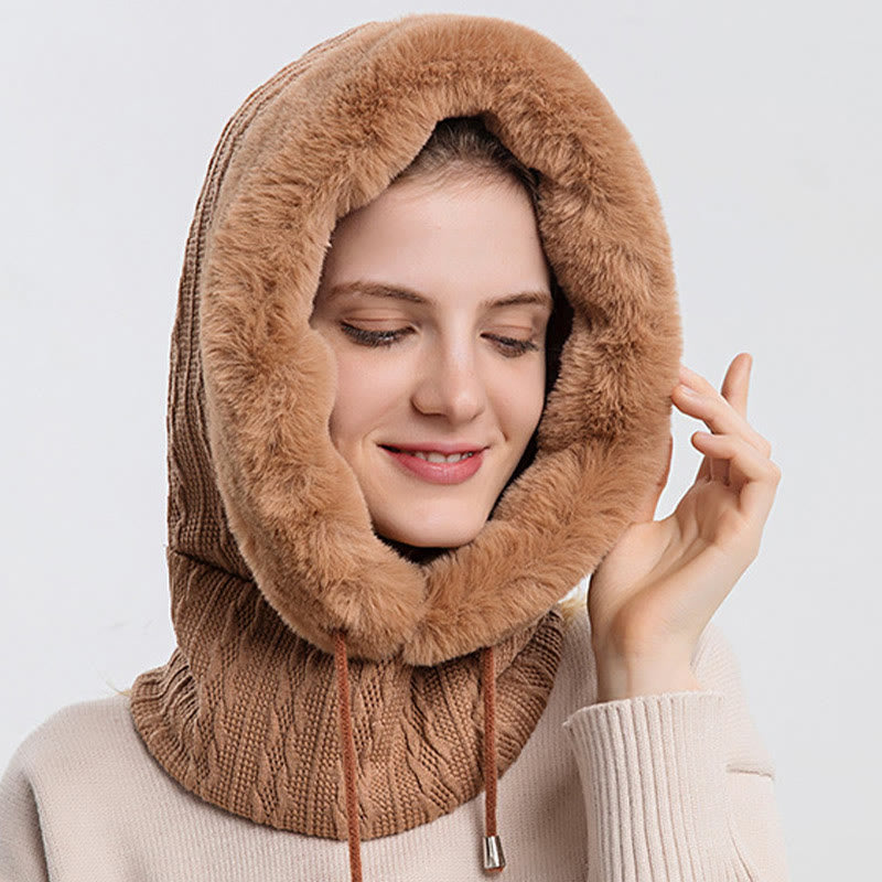 Einfarbiger Kälteschutz-Kapuzenschal - Khaki - Einheitsgröße - image 14