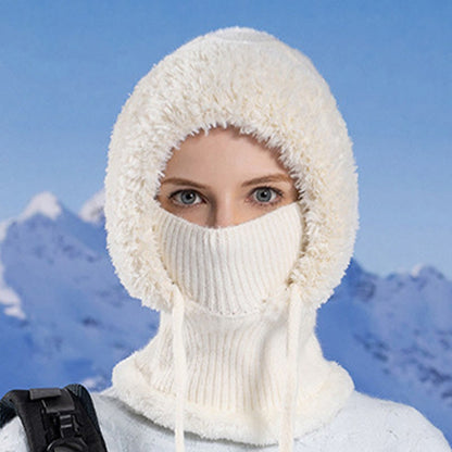 Strickschal mit Kapuze und Kordelzug - Weiß - Einheitsgröße - image 3