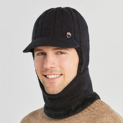 Winterstrickmütze mit Kapuze - Schwarz - Einheitsgröße - image 1