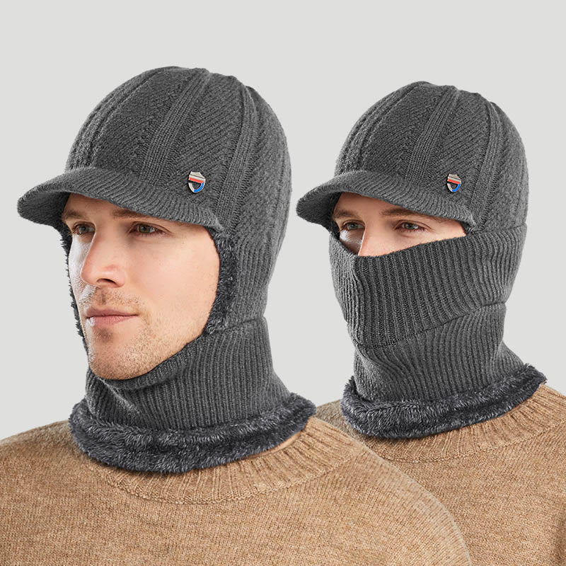 Winterstrickmütze mit Kapuze - image 0