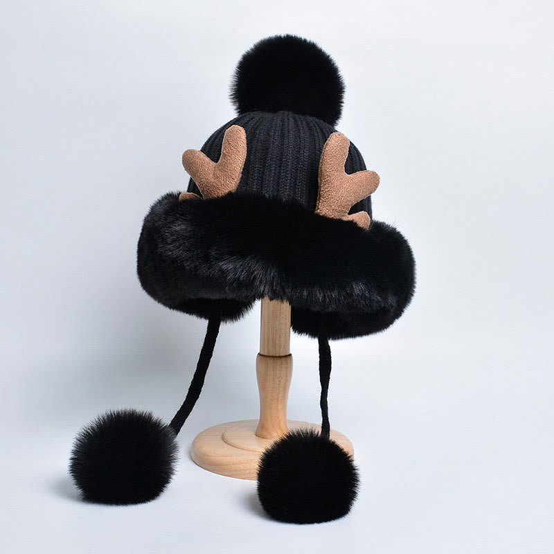 Geweih-Bommelmützen - Schwarz - Einheitsgröße - image 12