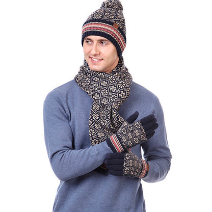 Touchscreen-Handschuhe, Beanie-Schal, 3-in-1-Set