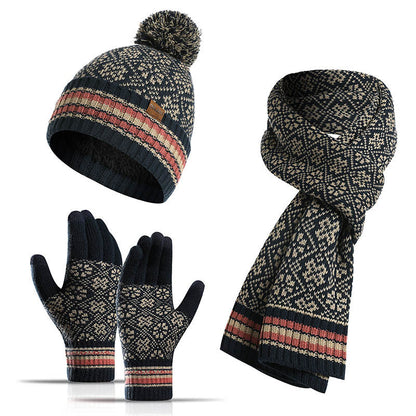 Touchscreen-Handschuhe, Beanie-Schal, 3-in-1-Set