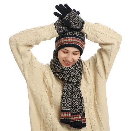 Touchscreen-Handschuhe, Beanie-Schal, 3-in-1-Set
