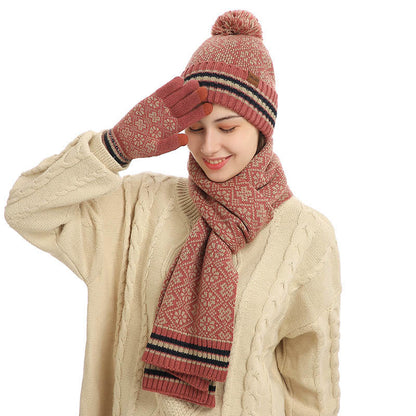 Touchscreen-Handschuhe, Beanie-Schal, 3-in-1-Set