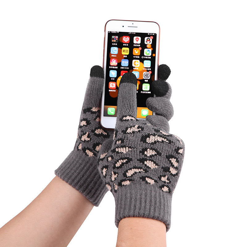 Leoparden-Handschuhe, Beanie-Schal, 3-in-1-Set