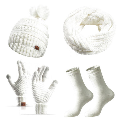 Winter Classic Handschuhe Beanie Schal Socken 4 in 1 Set - Weiß - Einheitsgröße - image 11