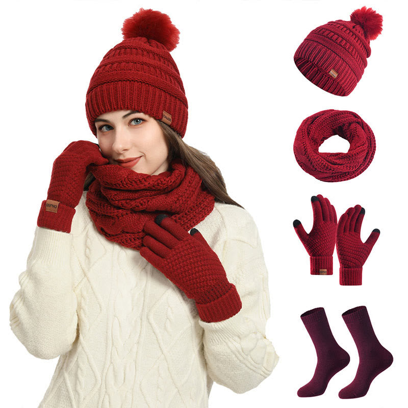 Winter Classic Handschuhe Beanie Schal Socken 4 in 1 Set - image 0