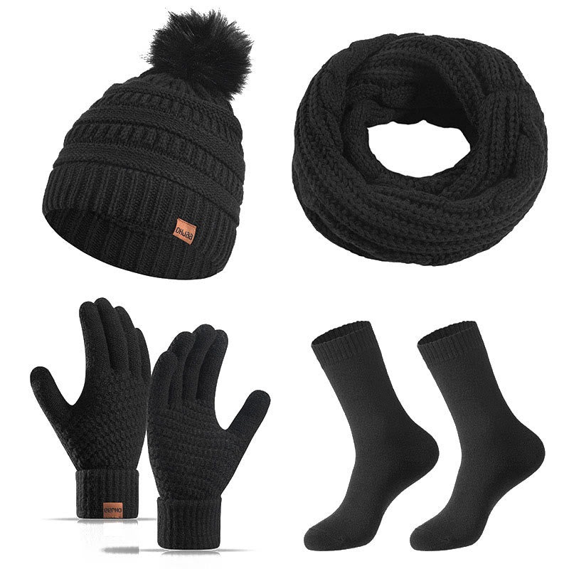 Winter Classic Handschuhe Beanie Schal Socken 4 in 1 Set - Schwarz - Einheitsgröße - image 12