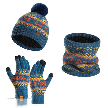 Schneeflockenhandschuhe, Beanie-Schal, 3-in-1-Set