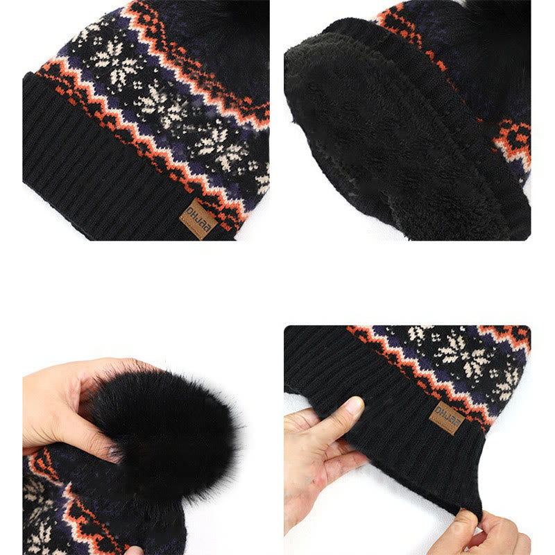 Schneeflockenhandschuhe, Beanie-Schal, 3-in-1-Set