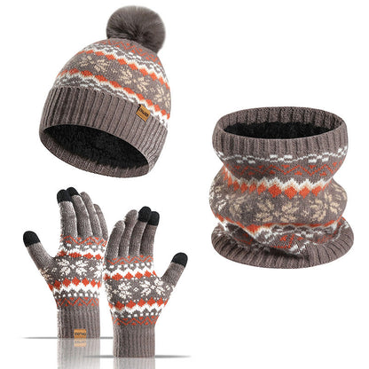 Schneeflockenhandschuhe, Beanie-Schal, 3-in-1-Set - Khaki - Einheitsgröße - image 10