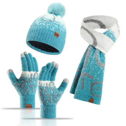 Alphabet Handschuhe Beanie Schal 3 in 1 Set - Seeblau - Einheitsgröße - image 7