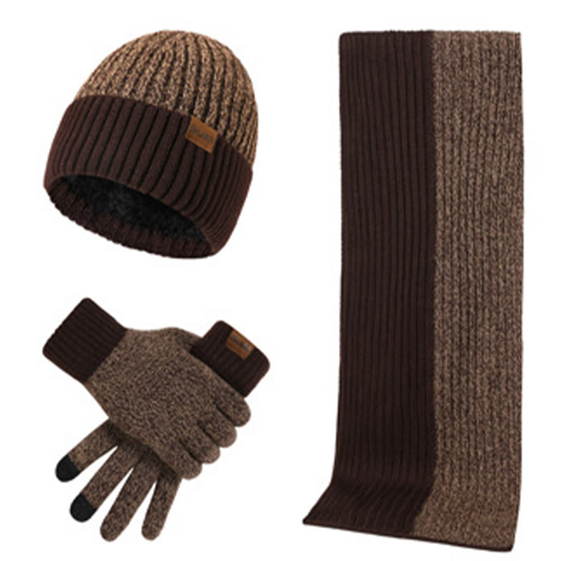 Farblich passende Handschuhe, Beanie, Schal, 3-in-1-Set - Kaffee - Einheitsgröße - image 10