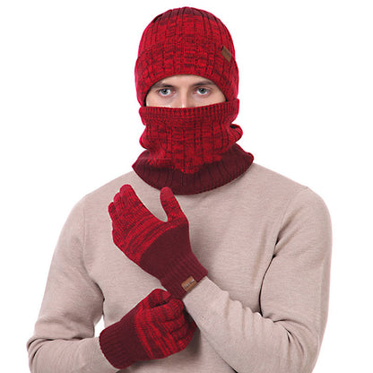 Outdoor-Wärmehandschuhe, Beanie-Schal, 3-in-1-Set
