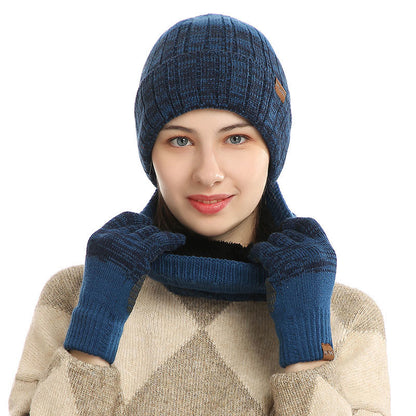 Outdoor-Wärmehandschuhe, Beanie-Schal, 3-in-1-Set