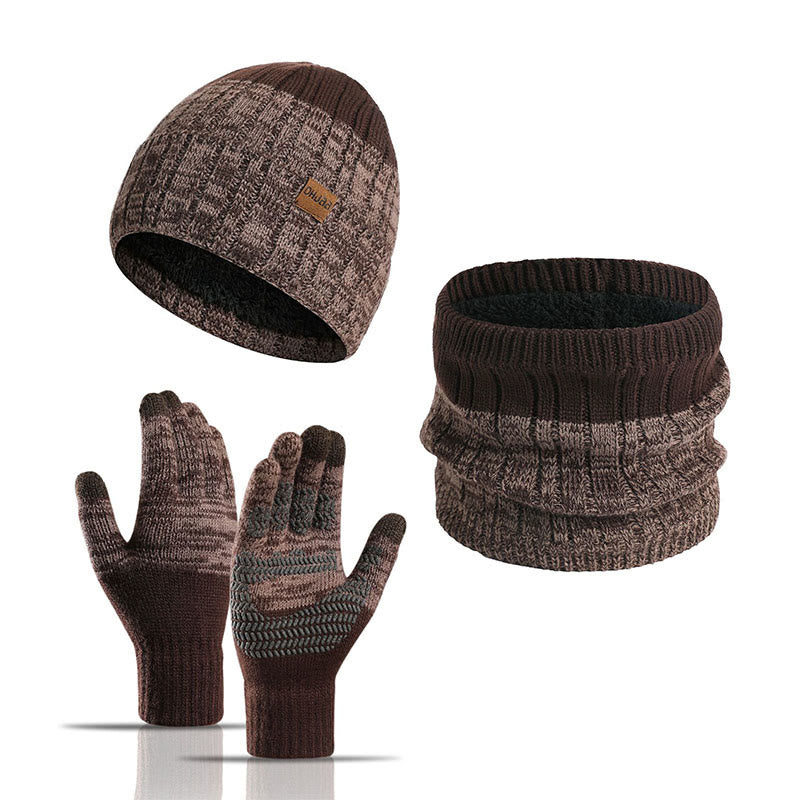 Outdoor-Wärmehandschuhe, Beanie-Schal, 3-in-1-Set - Khaki - Einheitsgröße - image 12