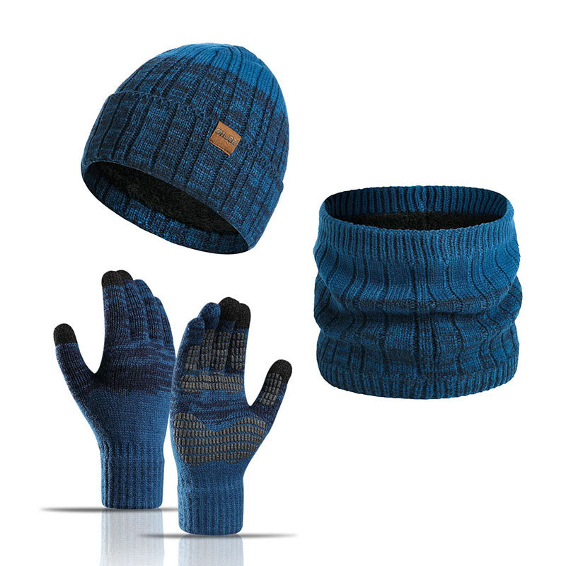 Outdoor-Wärmehandschuhe, Beanie-Schal, 3-in-1-Set
