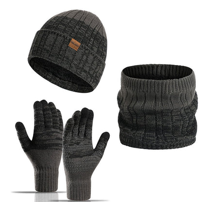 Outdoor-Wärmehandschuhe, Beanie-Schal, 3-in-1-Set