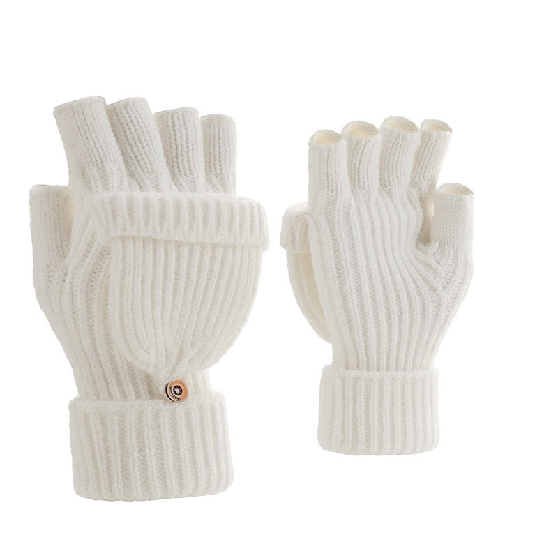 Warme fingerlose Strickhandschuhe für den Winter
