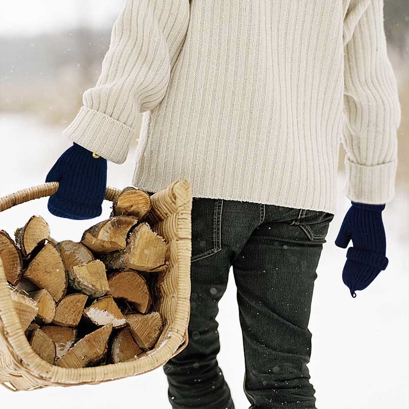 Warme fingerlose Strickhandschuhe für den Winter