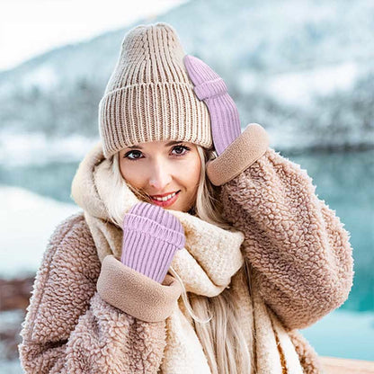 Warme fingerlose Strickhandschuhe für den Winter