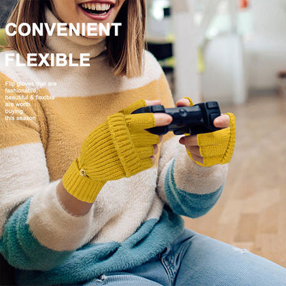 Warme fingerlose Strickhandschuhe für den Winter