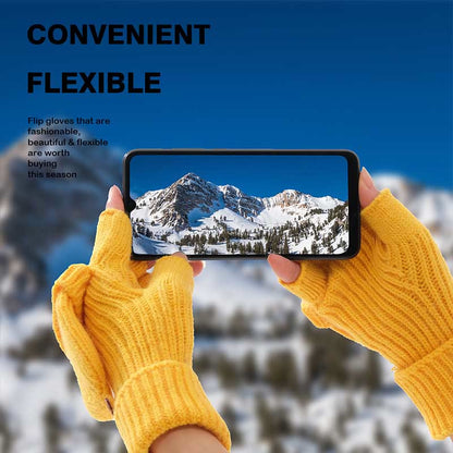 Warme fingerlose Strickhandschuhe für den Winter