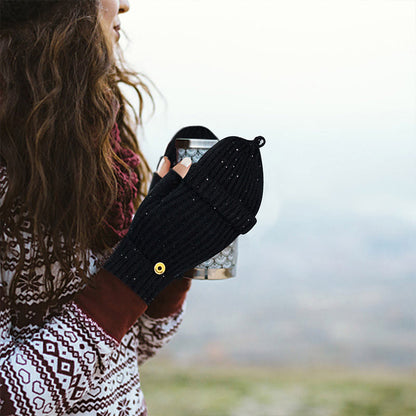 Warme fingerlose Strickhandschuhe für den Winter