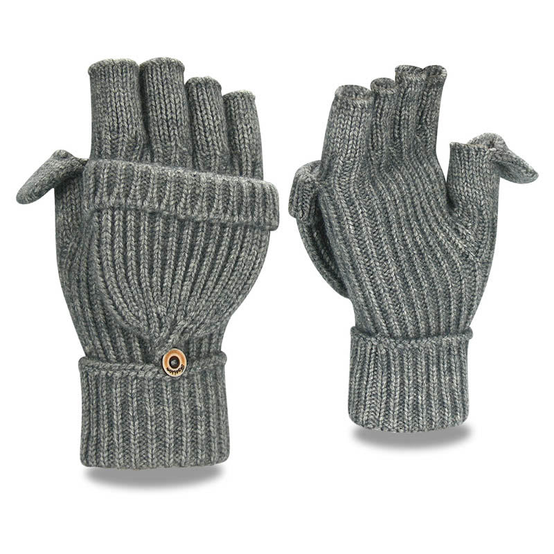 Weiche, umwandelbare Laschenhandschuhe - Grau - Einheitsgröße - image 3