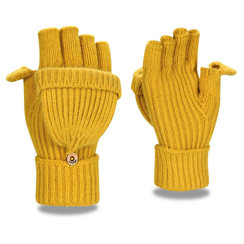 Weiche, umwandelbare Laschenhandschuhe - Gelb - Einheitsgröße - image 2