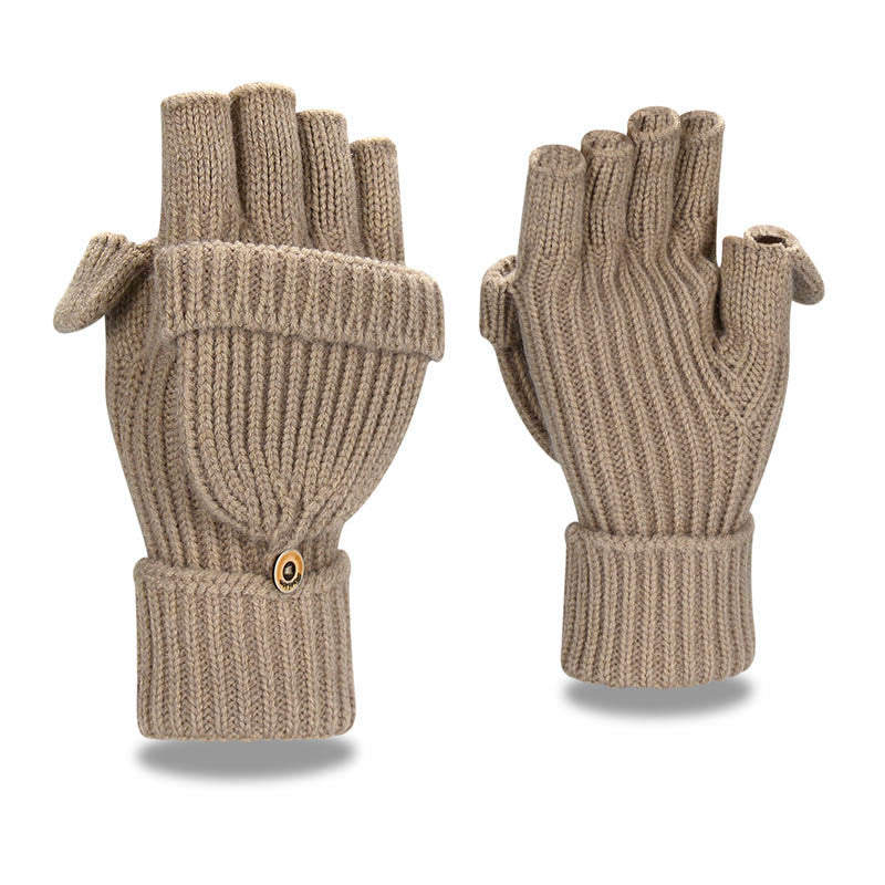 Weiche, umwandelbare Laschenhandschuhe - Khaki - Einheitsgröße - image 1