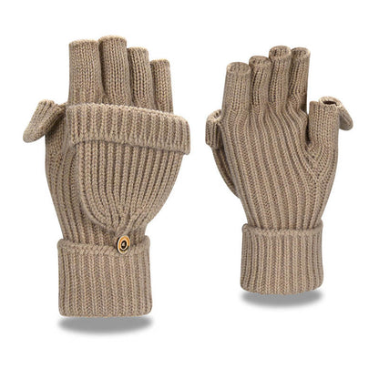 Weiche, umwandelbare Laschenhandschuhe - Khaki - Einheitsgröße - image 1