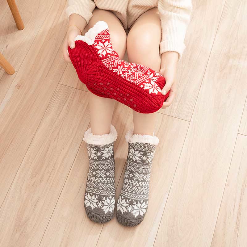Übergröße V-Hausschuhsocken in Schneeflockenform - image 1