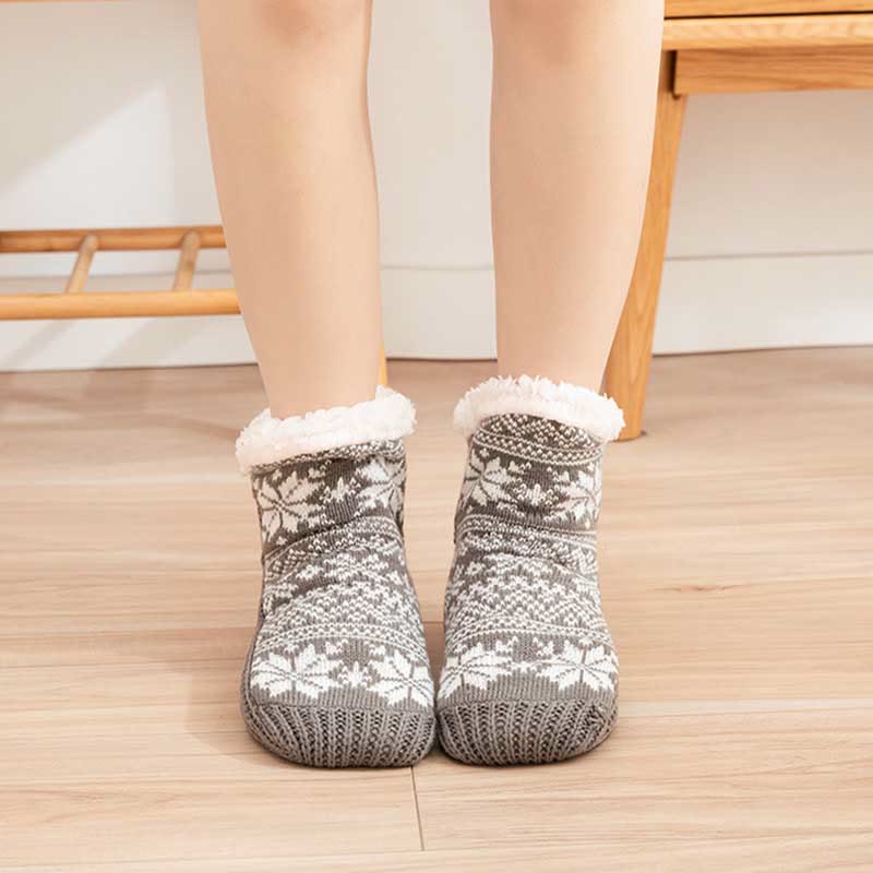 Übergröße V-Hausschuhsocken in Schneeflockenform - image 3