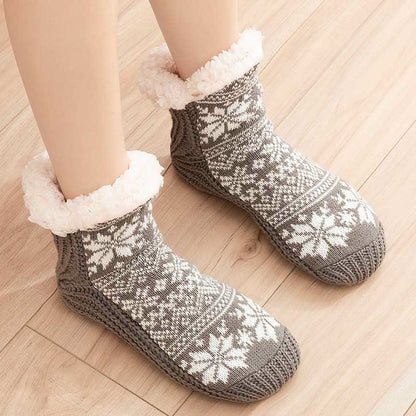 Übergröße V-Hausschuhsocken in Schneeflockenform - Grau - EU36-42 (US3-8,5) - image 4
