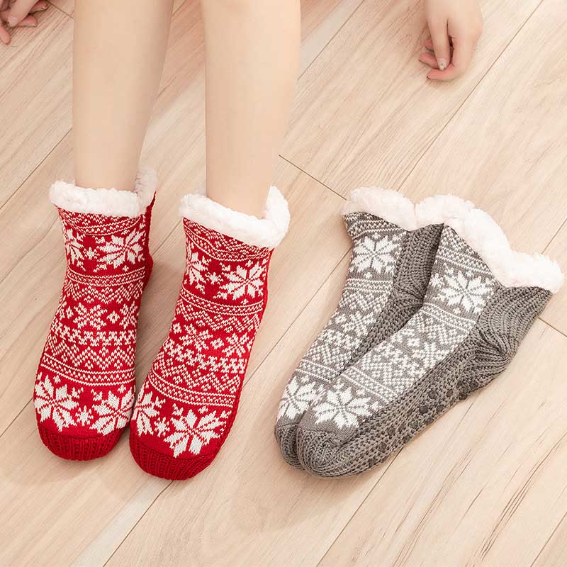 Übergröße V-Hausschuhsocken in Schneeflockenform - image 0