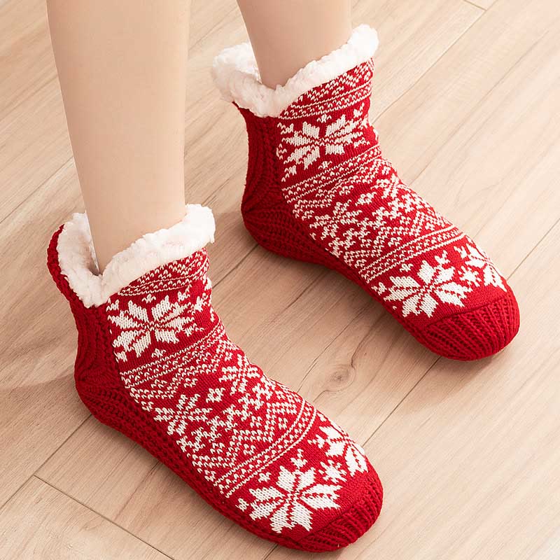 Übergröße V-Hausschuhsocken in Schneeflockenform - image 8
