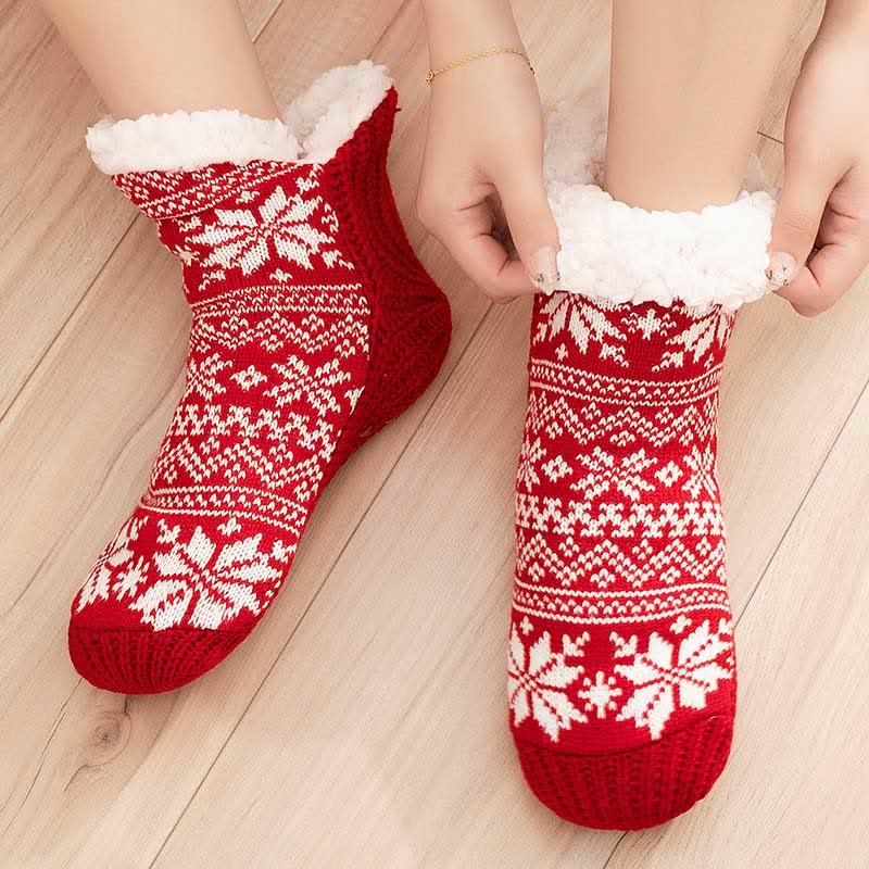 Übergröße V-Hausschuhsocken in Schneeflockenform - image 7