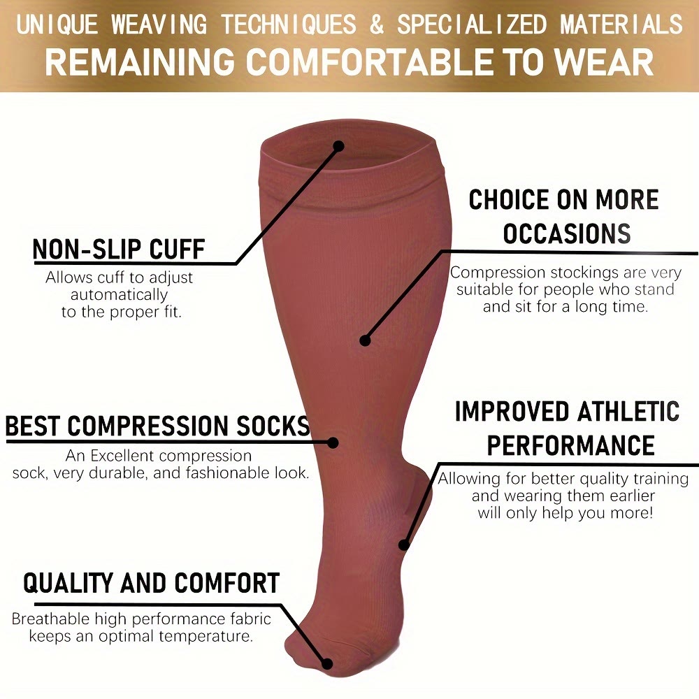 Kompressionsstrümpfe der Pink-Serie in Übergröße (3 Paar) - image 3